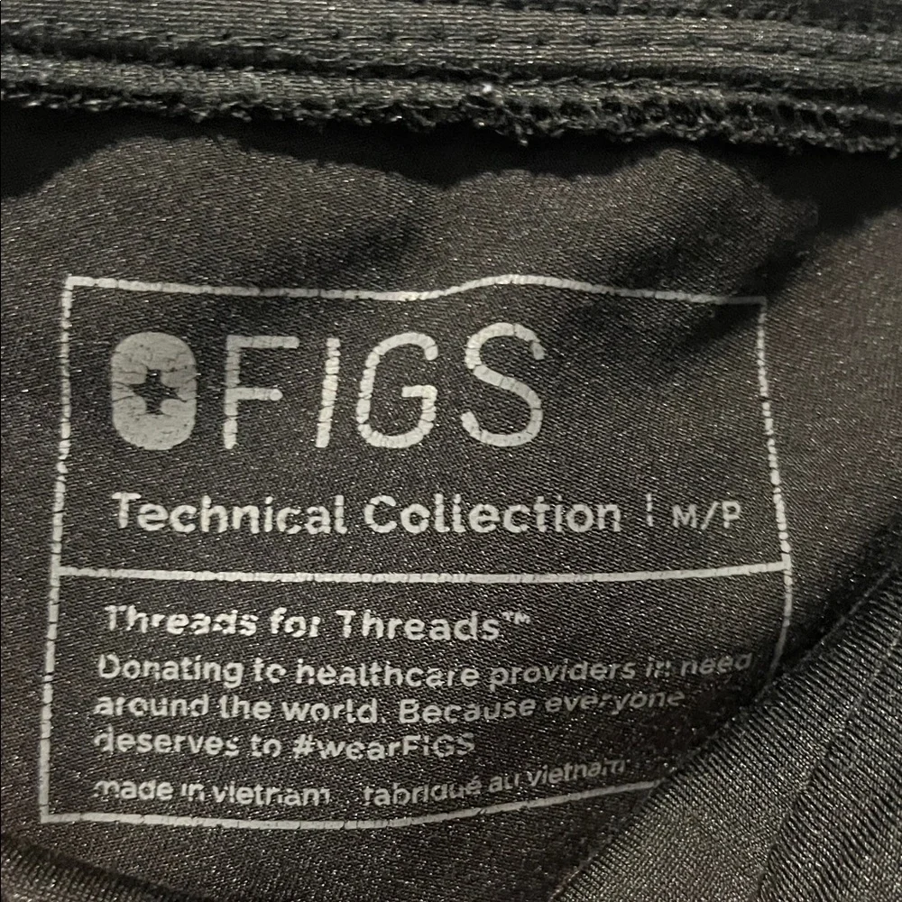 Figs Black Jogger Sweatpants with White Drawstring Sz M/P